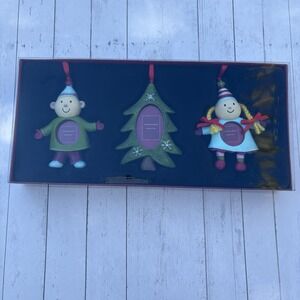 St. Nicholas Square Boy Girl Tree Picture Frame Christmas Ornaments Set Of 3